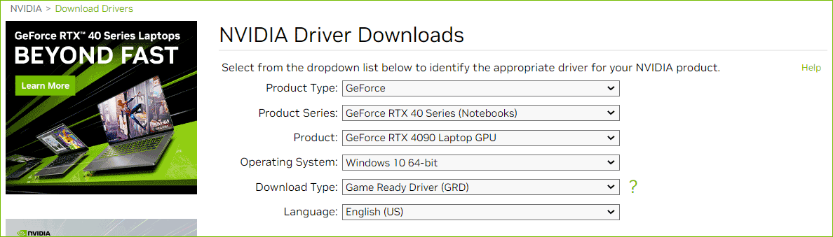 download NVIDIA driver