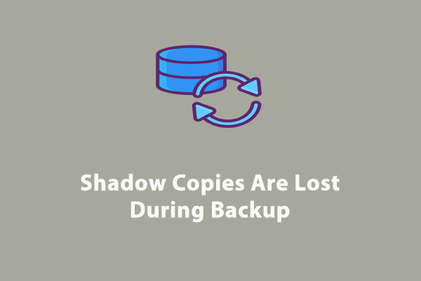 Fully Fixed – Shadow Copies Are Lost During Backup Windows 10/11